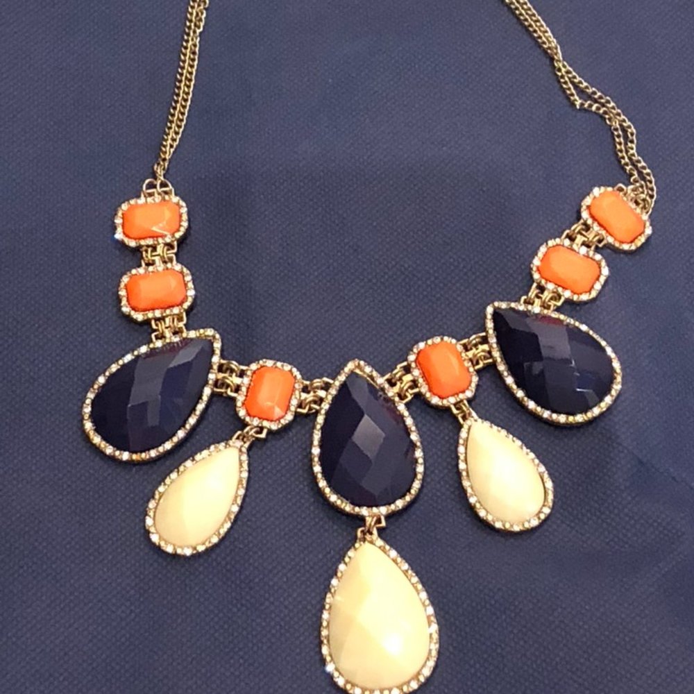 Preppy Multicolor Crystal Goldtone Necklace